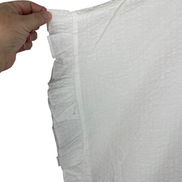 Harshman | Darcy White Seersucker Ruffle Top New - Picture 6 of 10